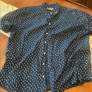 Men's Navy Blue Patterned Shirt